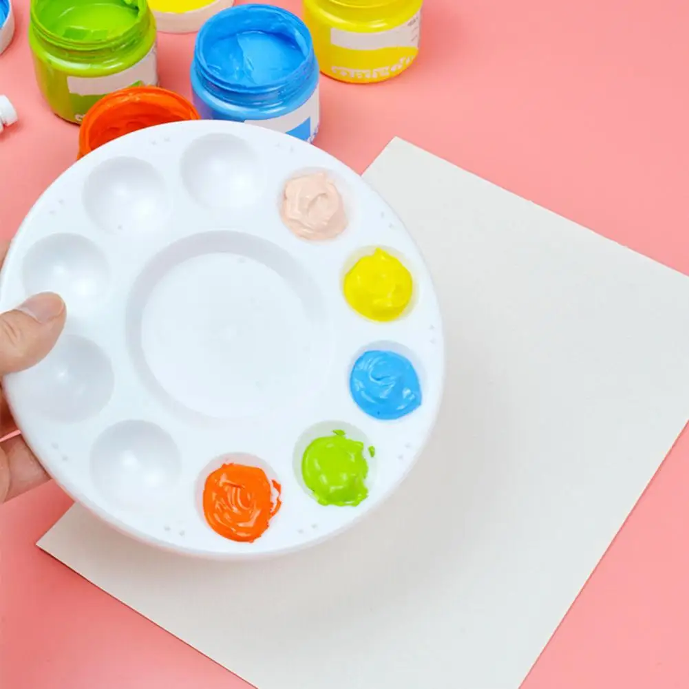 焦げ付き防止の水彩ミキシングパレット、アーティスト、学生、DIYクラフトセット用の丸いペイントpalettes