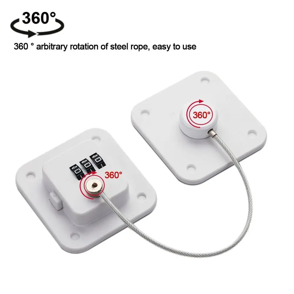 قفل أمان يدوي متعدد الوظائف مضاد للقرصة، قفل خزانة حماية قابل للتعديل بدون حفر، قفل مشفر لباب الثلاجة للمنزل