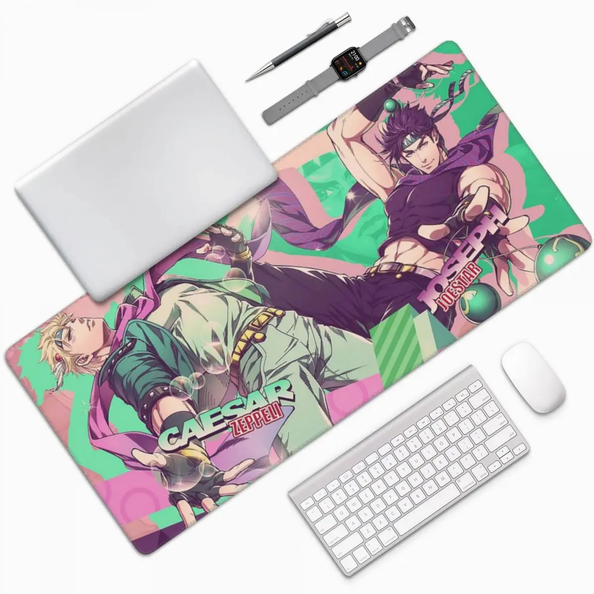 Anime Jojos Bizarre Adventure Joseph Large Mouse Pad Computer Keyboard Mouse Mat Laptop Desk Mat Office Accessories Table Mats