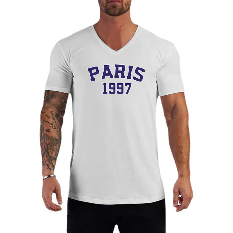Mens Fitness Muscle Tee Tops Training Short Sleeve Lightweight Shirts Summer Cotton Breathable T-Shirt Gym Bodybuilding Clothing 6
