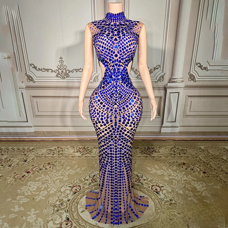 

Autumn Semi-turtleneck Design Waist Hollow Cocktail Party Evening Dress Company Annual Meeting Host Dress Vestidos De Bienvenida