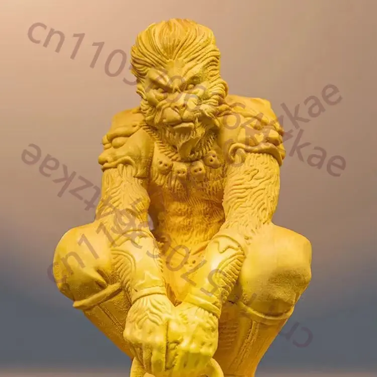 

Резная деревянная статуэтка Вуконга из Black Myth — Сидящий Будда, скульптура для декора дома, офиса, рабочего стола