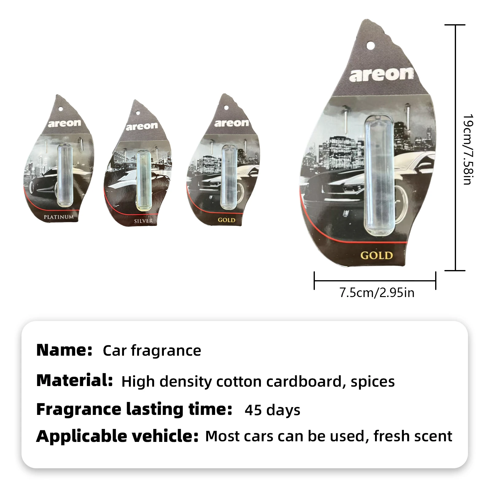 Aeron 3/6/12/24/48pcs mix Car Air Freshener, Natural Tea-Scented Paper, Car-Mounted Hanging Type, Car Interior Accessories
