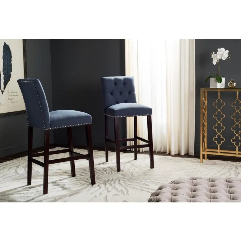 Home Collection Norah Navy และ Espresso Barstool (ชุด 2 ชิ้น)