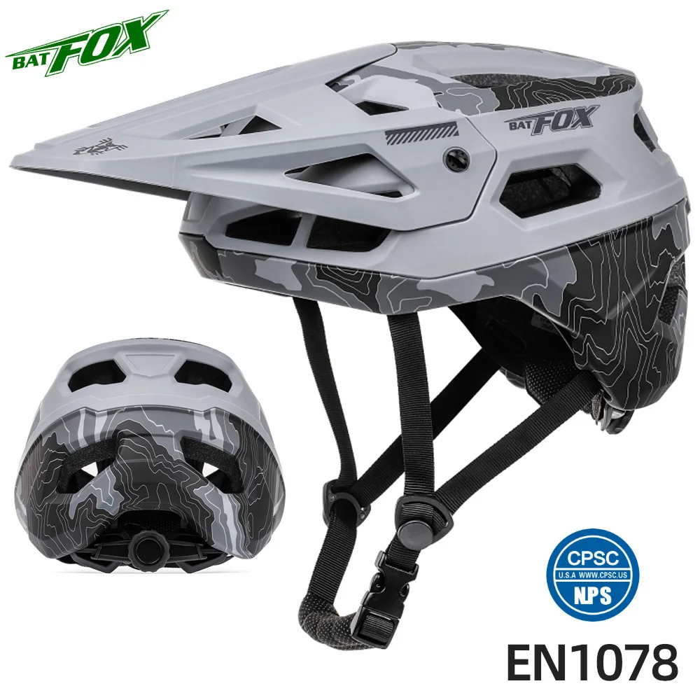 BATFOX-Capacete de Mountain Bike para Homens e Mulheres, Capacetes de Bicicleta de Estrada, MTB, Off-Road, Corrida Integralmente Moldado, Capacete