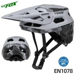 BATFOX-Capacete de Mountain Bike para Homens e Mulheres, Capacetes de Bicicleta de Estrada, MTB, Off-Road, Corrida Integralmente Moldado, Capacete de Ciclismo