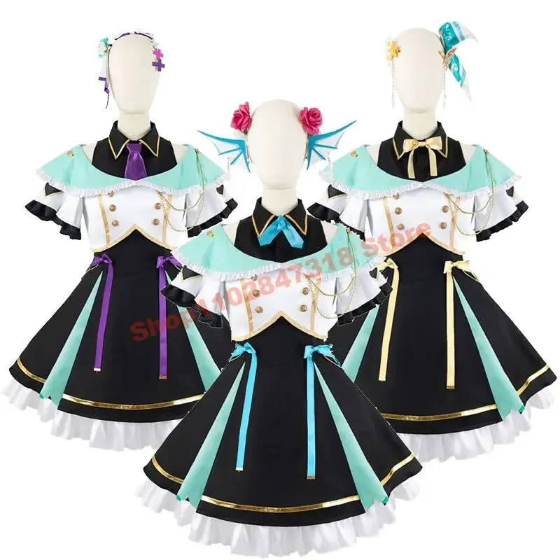 

NIJISANJI Elira Pendora Cosplay Dresses LazuLight Finana Ryugu Pomu Rainpuff Uniform Skirt Vtuber Light Me Up Stage Costumes