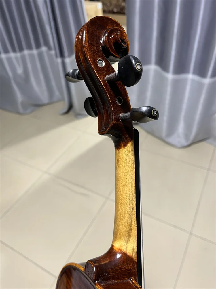 ACTUAL PHOTO Beautiful Flamed Solid One-Piece Back Hand Crafted Cкрипка 4/4 كمان  Fiddle Free Violin Case Bow violin accessories