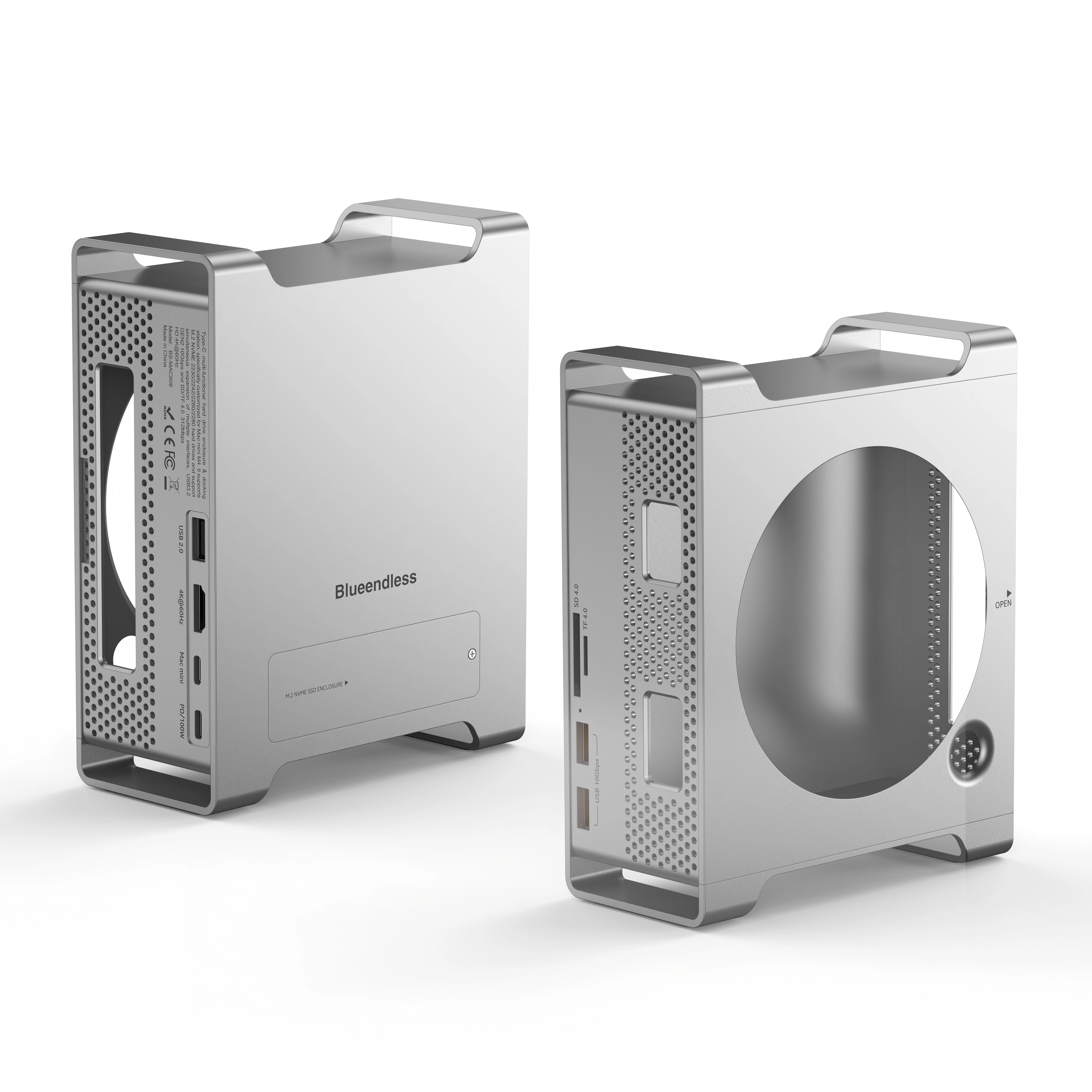 

Многофункциональный концентратор USB C типа C для 2024 MAC Mini M4/M4 Pro, алюминиевая подставка, док-станция с корпусом NVME SSD 10 Гбит/с