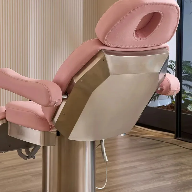 조절 가능한 살롱 마사지 타투 리클라이너 의자, 유압 스툴 포함, 3단계 페이셜 베드, 미용사 전신 등받이 의자