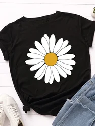 Blooming Daisy Print Women T Shirt Short Sleeve O Neck Loose Women Tshirt Ladies Tee Shirt Tops Clothes Camisetas Mujer