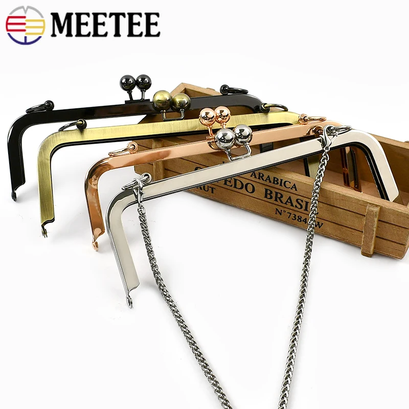 1/2/5Pc 20/25cm Metal Bag Handles Wallet Purse Frame Kiss Clasp Handbags Decor Closure Lock DIY Sewing Brackets Bags Accessories