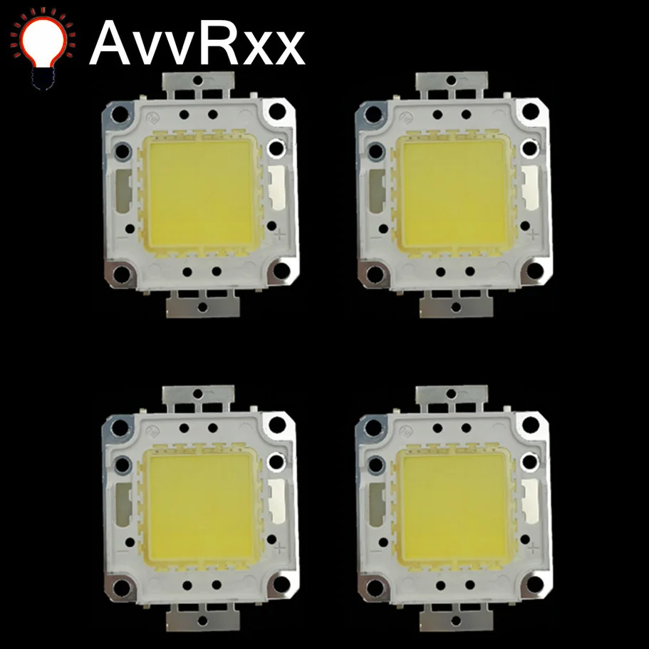 10 unids/lote cuentas de Chip LED 10W 20W 30W 50W 100W lámparas de diodo de retroiluminación matriz LED blanca cálida para focos de bombillas de