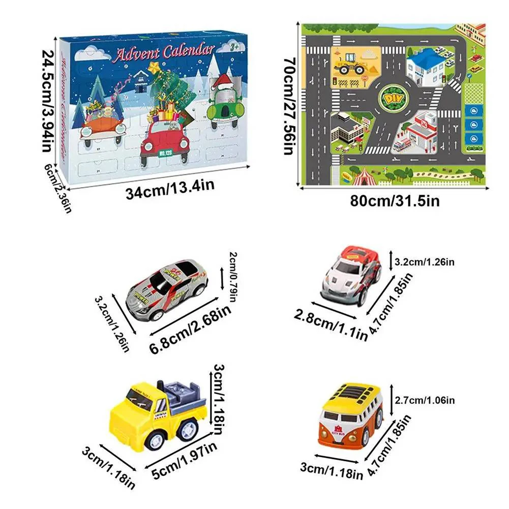 Advent Calendar 2024 Car Toys Christmas Advent Calendar Xmas Countdown Calendar Christmas Party Favor Gifts for Boys Kids