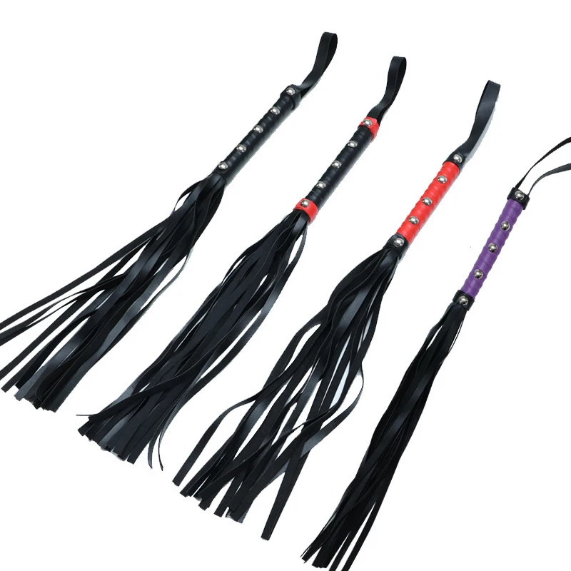 

High Quality Pu Leather Pimp Whip Racing Riding Crop Party Flogger Hand Cuffs Queen Colourful Horse Riding Whip