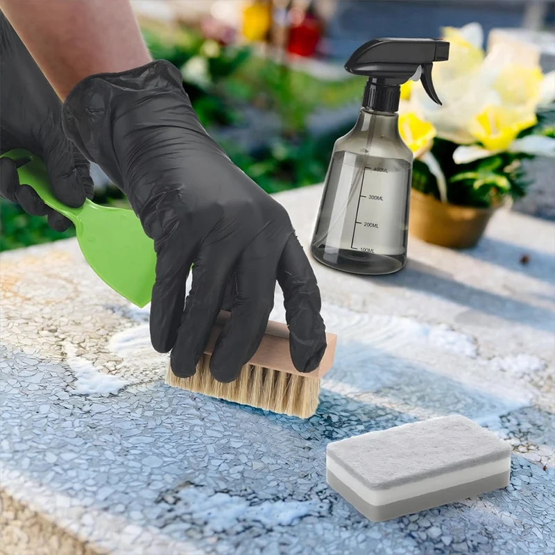 6 Pcs Headstone Cleaner Kit for Grave Cleaning Gravestone Cleaner Grave Includes Microfiber Cloth Sprays Bottle-A75P