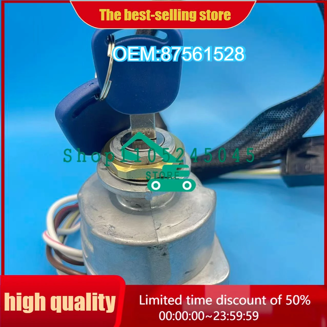 

87561528 Ignition Switch with Key for Tractor 5640 6640 7740 7840 8160 8240 Engine 81864288