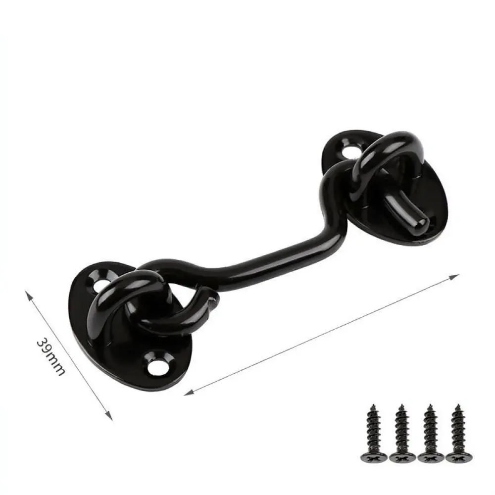 Black Stainless Steel Cabin Hook Latch Heavy Duty Window Door Security Hardware Gate Catch Silent Stopper Holder
