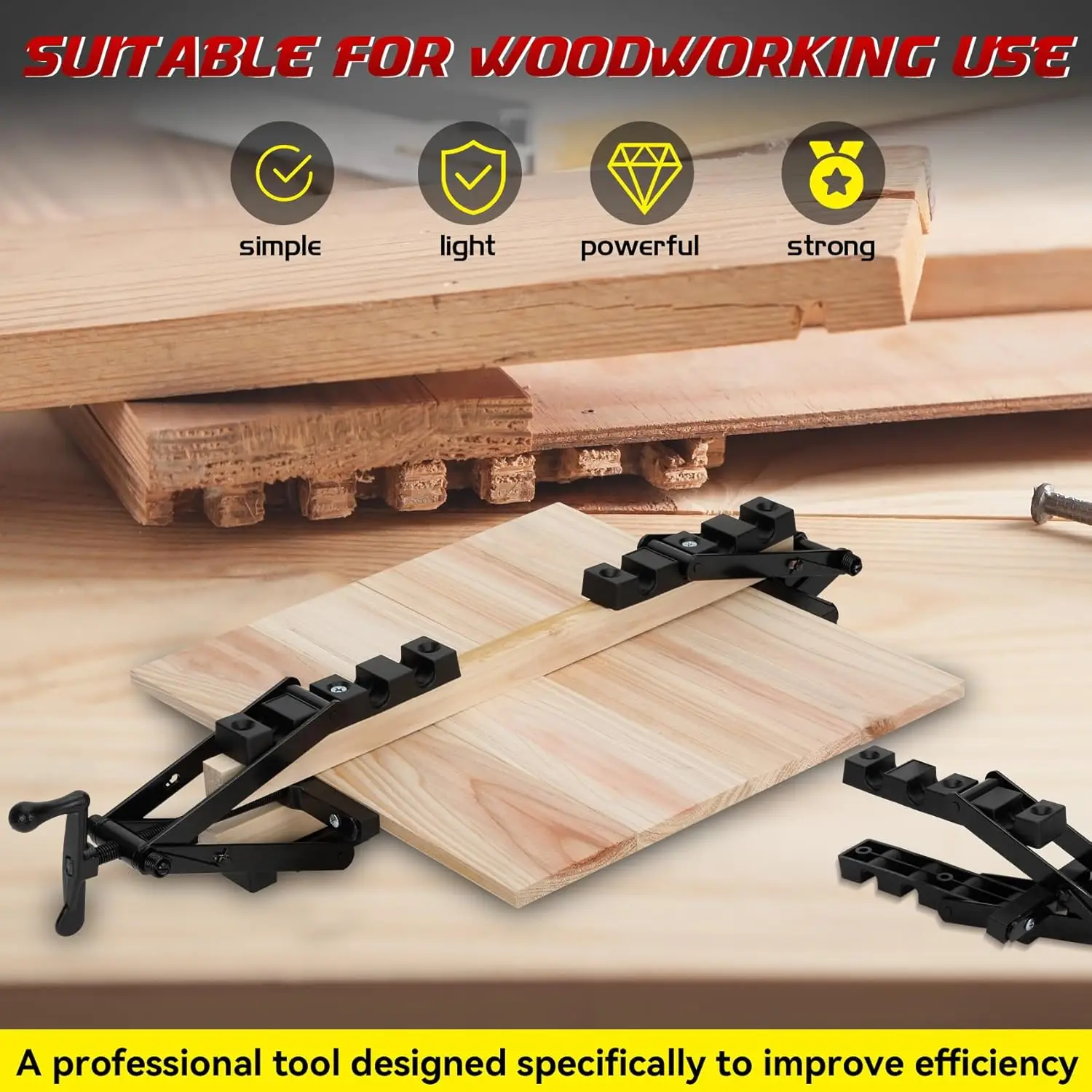 1/2 Pack 4 Way Pressure Clamps Woodworking Panel in 4 Directions No Dead Corners Bonding Tabletops Shelves Laminate Surfaces