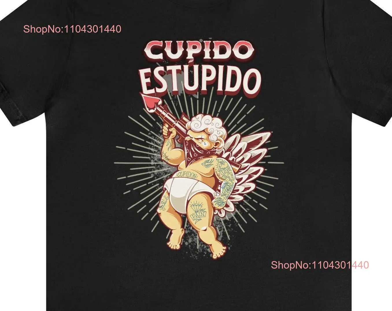 Cupido Estupido Funny shirt gift for Latina Latino Mexican Spanish Hispanic Heritage Month Día de Muertos Valentine's Day