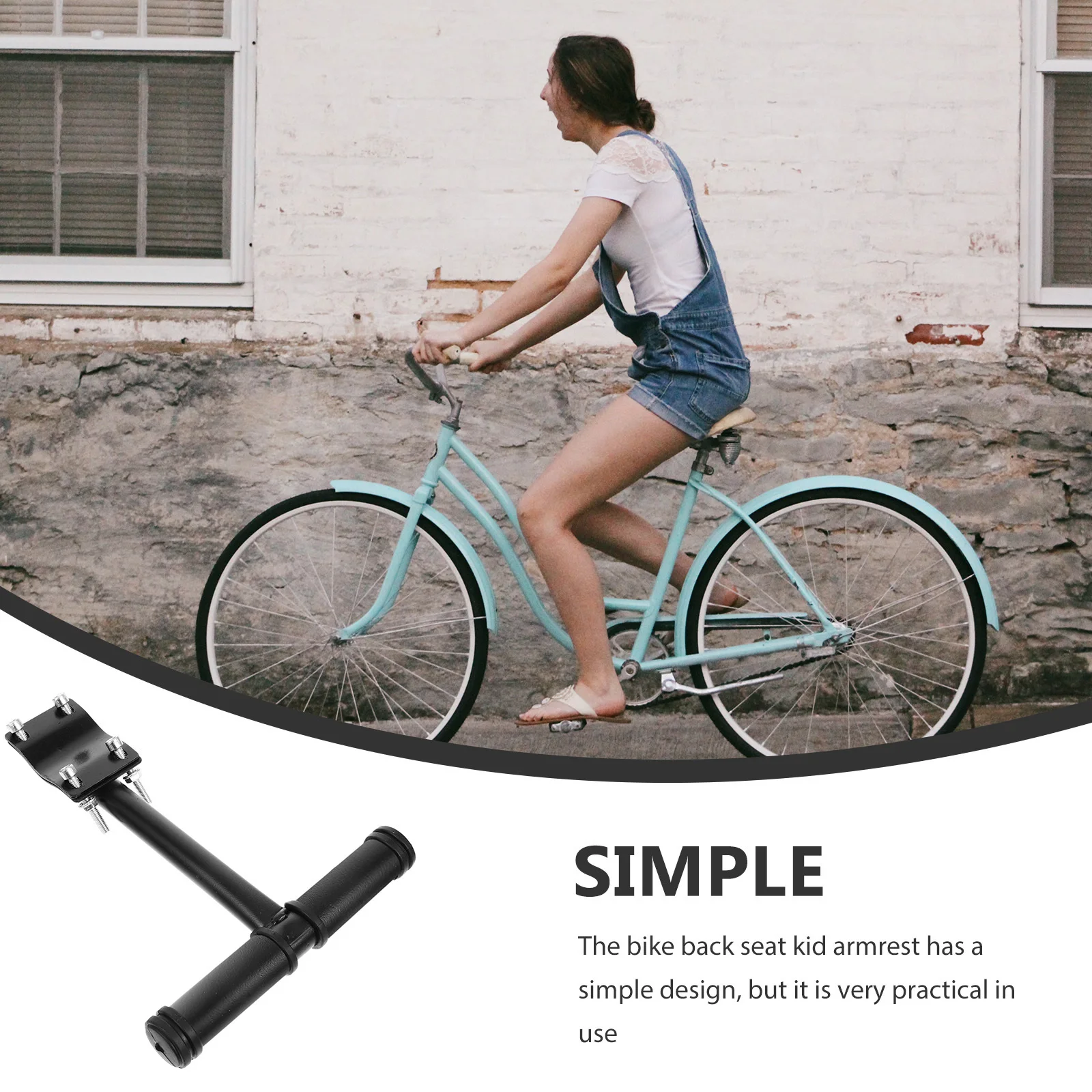مسند ذراع للأطفال للمقعد الخلفي، درابزين مقعد الدراجة المتين، تصميم عملي بسيط، سهل التركيب للدراجات القابلة للطي على الطرق الجبلية #5