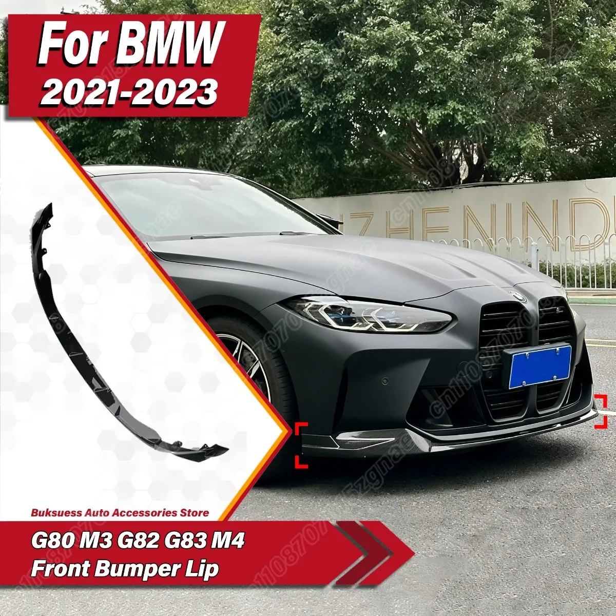 

Для BMW G80 M3 G82 G83 M4 2021 2022 2023: Комплект для модификации кузова — передний бампер в стиле MP, спортивный спойлер, ABS-сплиттер, диффузор
