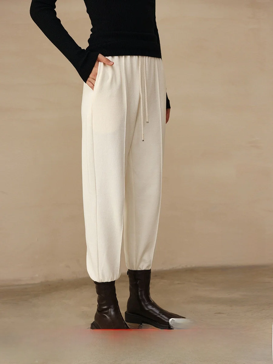 

Свободные женские спортивные брюки с высокой талией, весенние повседневные брюки-харлан, универсальные укороченные джоггеры с манжетами для похудения