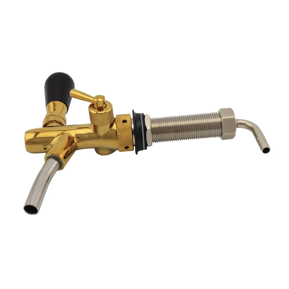 Adjustable Draft Beer Faucet with Flow Control Chrome Plating G5/8 Shank Home Brew Bar Kegerator Beer Dispenser Tap