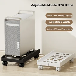 Adjustable Mobile CPU Stand, Ventilated Computer Tower Stand PC Tower Stand with 4 Caster Wheels Fits Most PC, Under Desk Holder