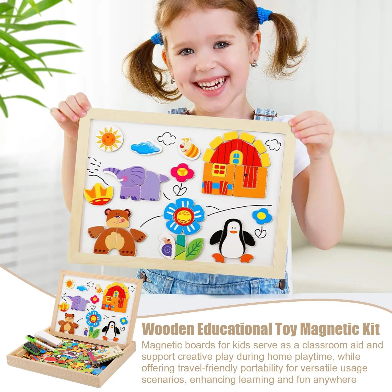 Magnetic Boards For Kids Wooden Kids Board Educational Toy Drawing Game For Learning Tool Preschool Classroom School Boys Baby