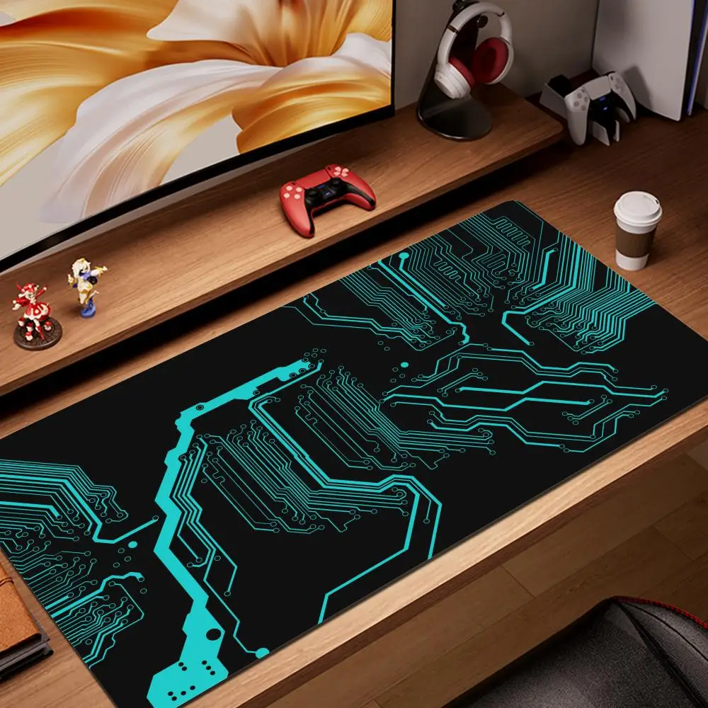 

Mouse Pad Technology Large Gamer Mousepad Desk Mat XXXL Mouse Mats 31.4x11.8in Rubber Desk Pad Design Table Carpet