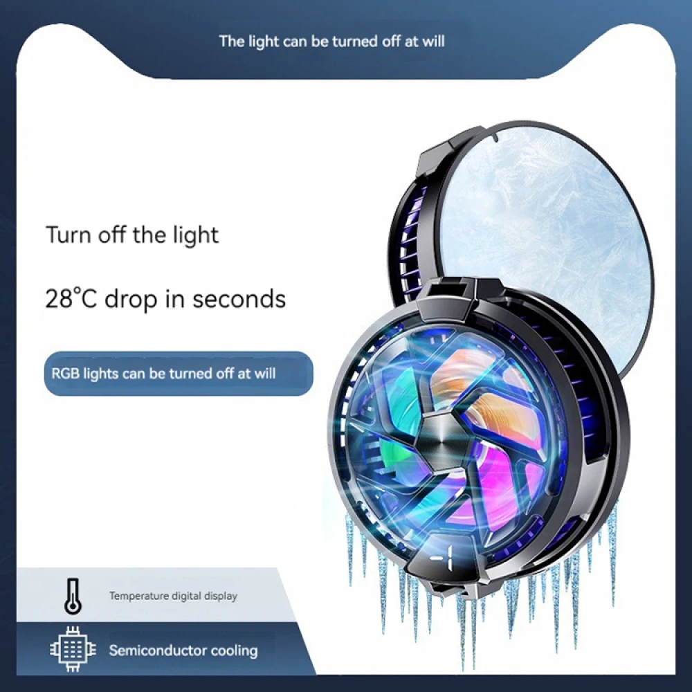 Enfriador de teléfono móvil con pantalla Regular/Digital, accesorio de refrigeración semirconductor, enfriador magnético de Bajo decibelio y Clip