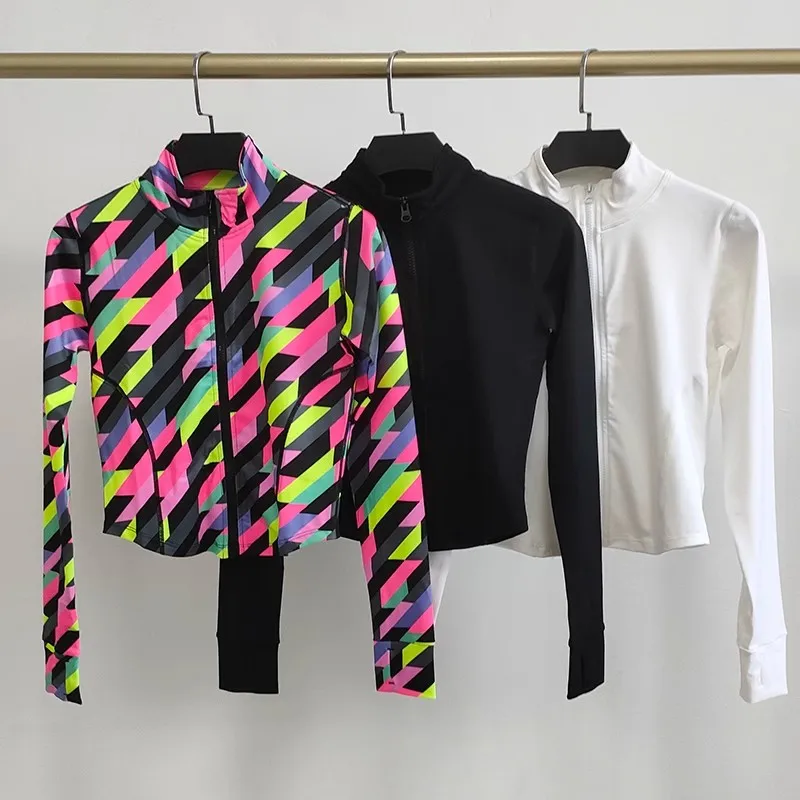 Women Sports Jacket Running Sport Coat Long Sleeve Fitnes Tops Zipper Yoga Shirt Workout Jacket Gym Clothing Outdoor Sportswear