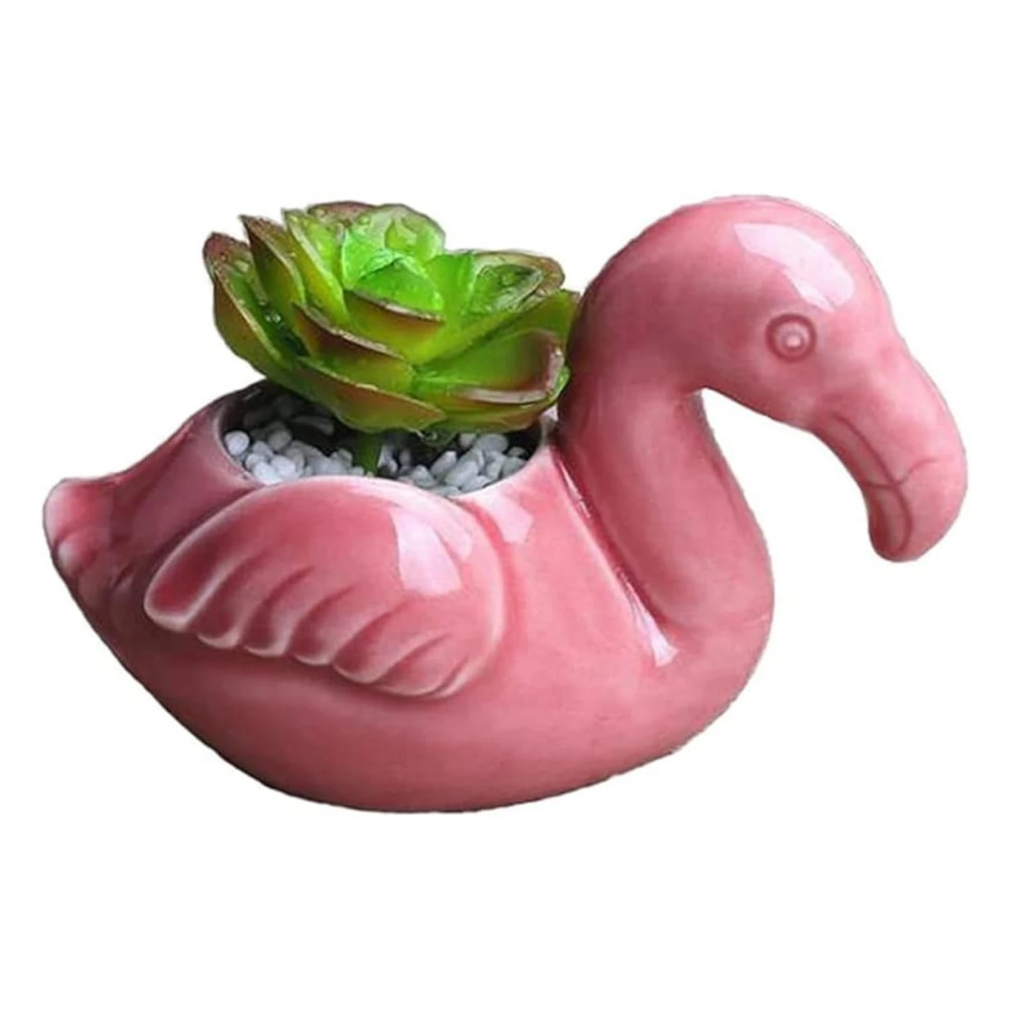 Bonito animal suculento plantador cactus bonsai suporte de planta interior windowsill vaso de flores decoração para casa escritório mesa flamingos presentes