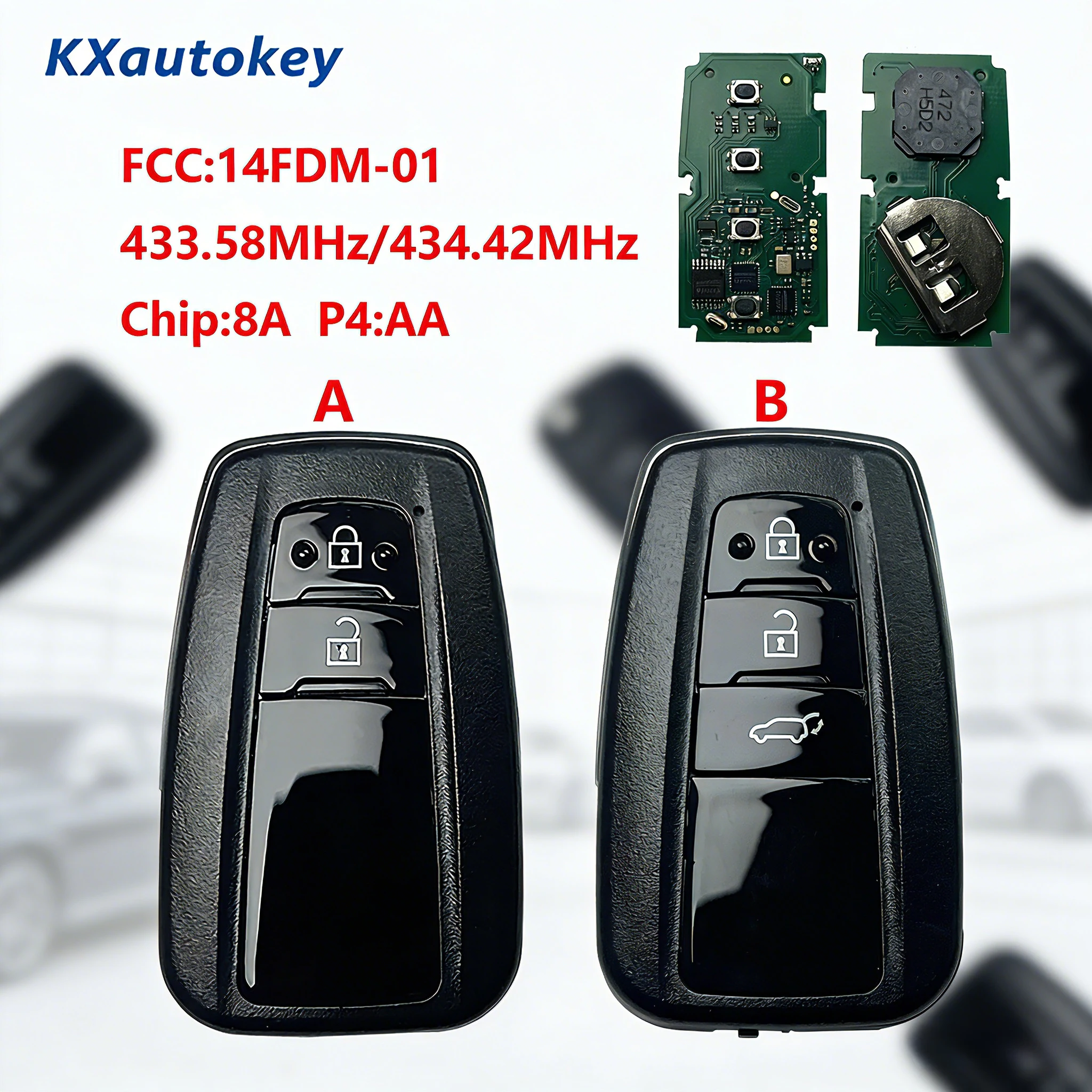 

KXK007027 For Toyota RAV4 2019-2022 FCCID-14FDM-01 Chip-8A P4 AA High Matching Smart Remote Key For Toyota
