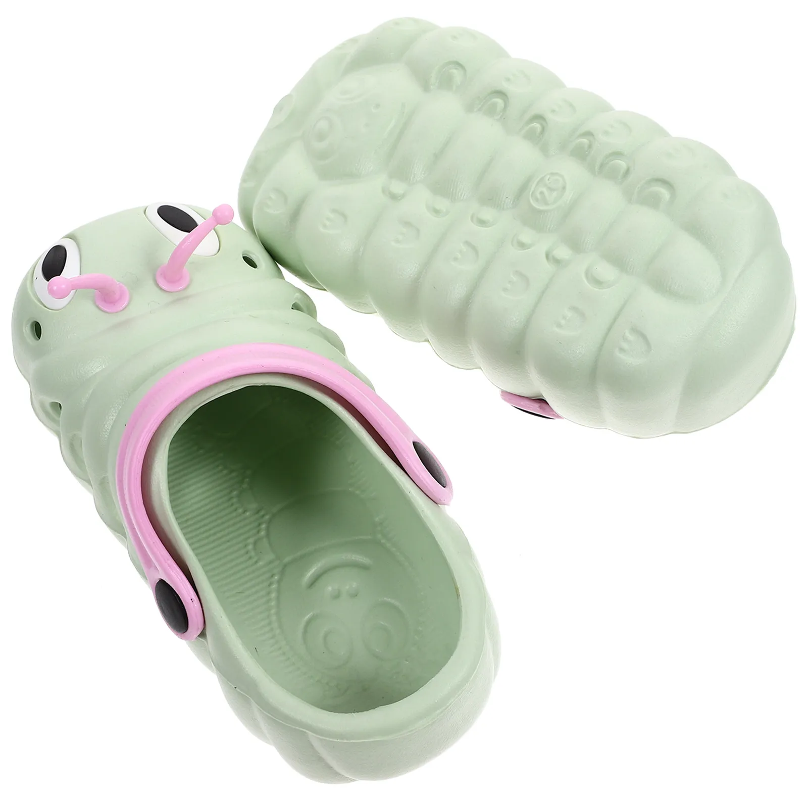1Pair Sandals for Child Beach Cartoon Caterpillar Summer Non-Slip Shoes Boys Girls Green Size 26 Length 15.5cm Lightweight