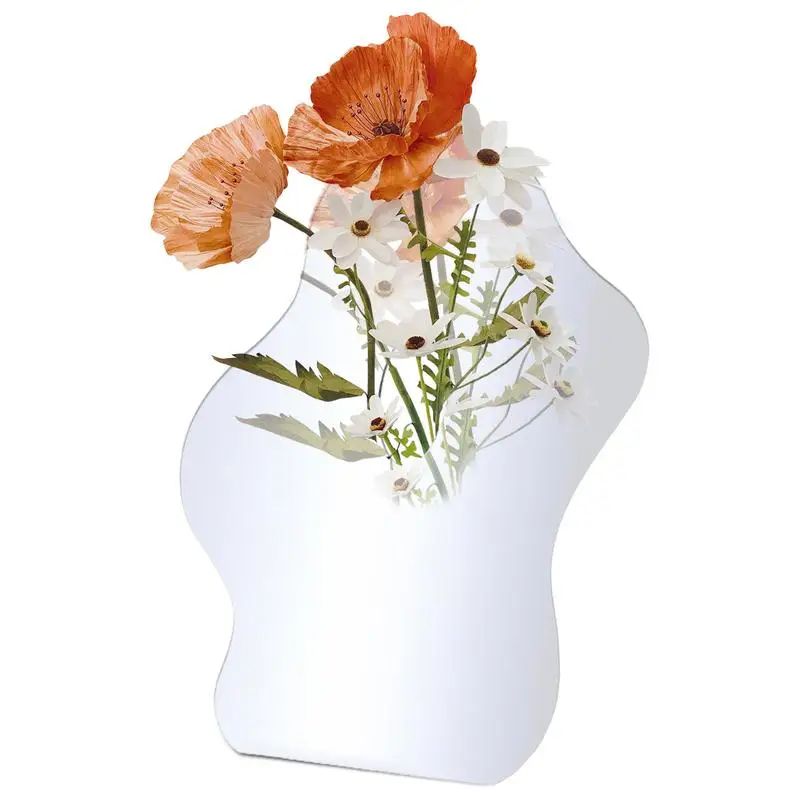 Acrylic Frame Vase Modern Art Floral Flower Vase Desktop Plant Holder For Office Home Decor Gift Wedding Table Centerpiece