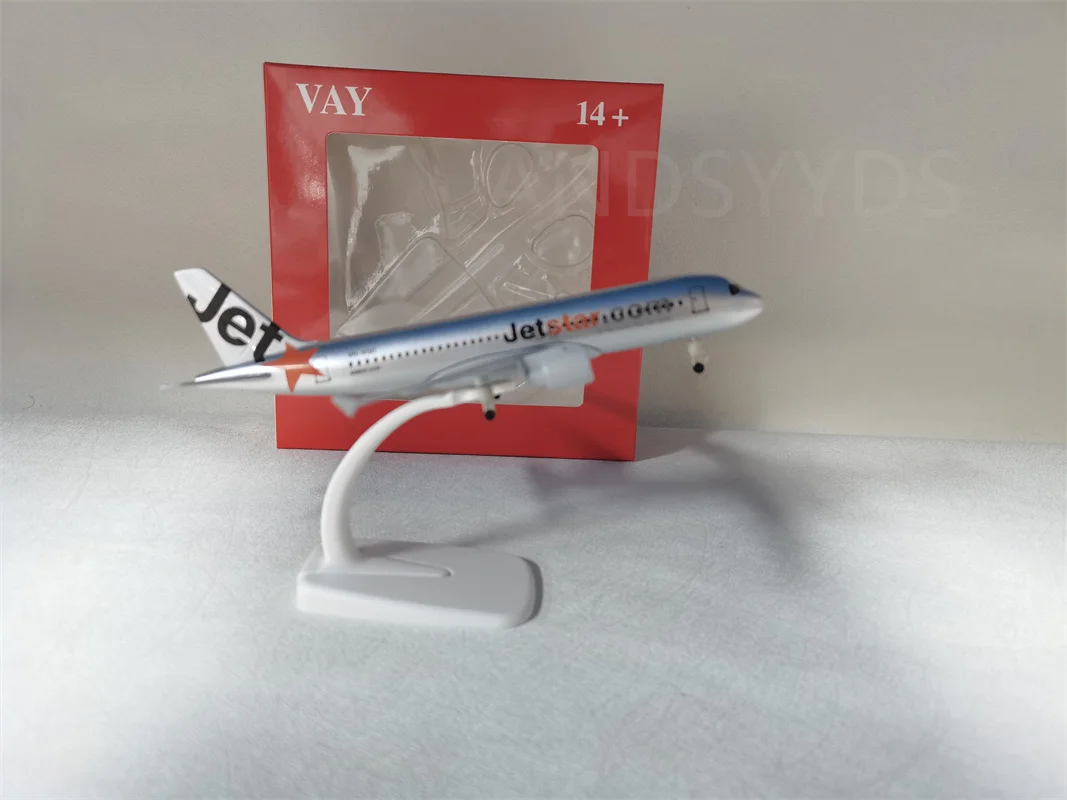 

20CM A320 Jetstar Airlines Airbus 1/400 Scale 320 Die-cast Metal Aircraft Model with Stand Alloy Model Kit Aviation Enthusiast