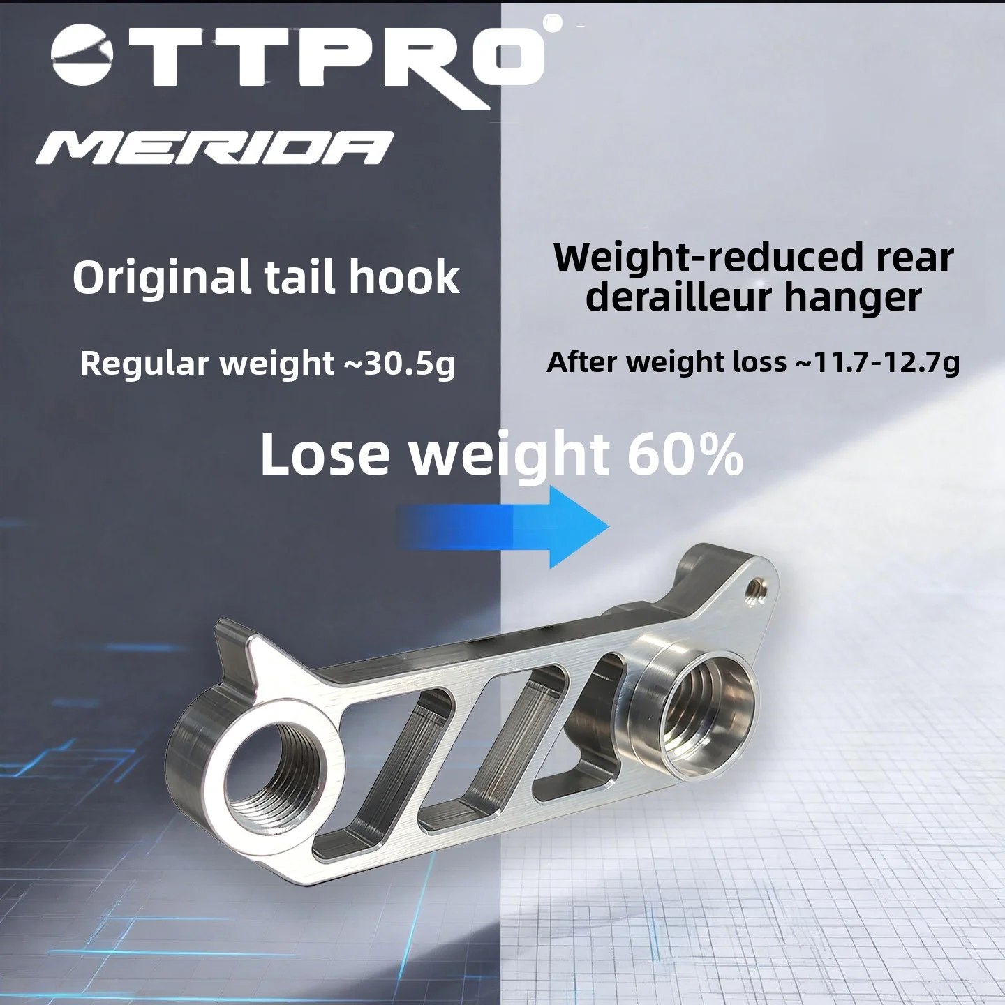 CNC Aluminum Rear Derailleur Hanger Ultra Light Extension Tail Hook Fit Merida Reacto Scultura Disc Brake Road Bike Dropout view 4