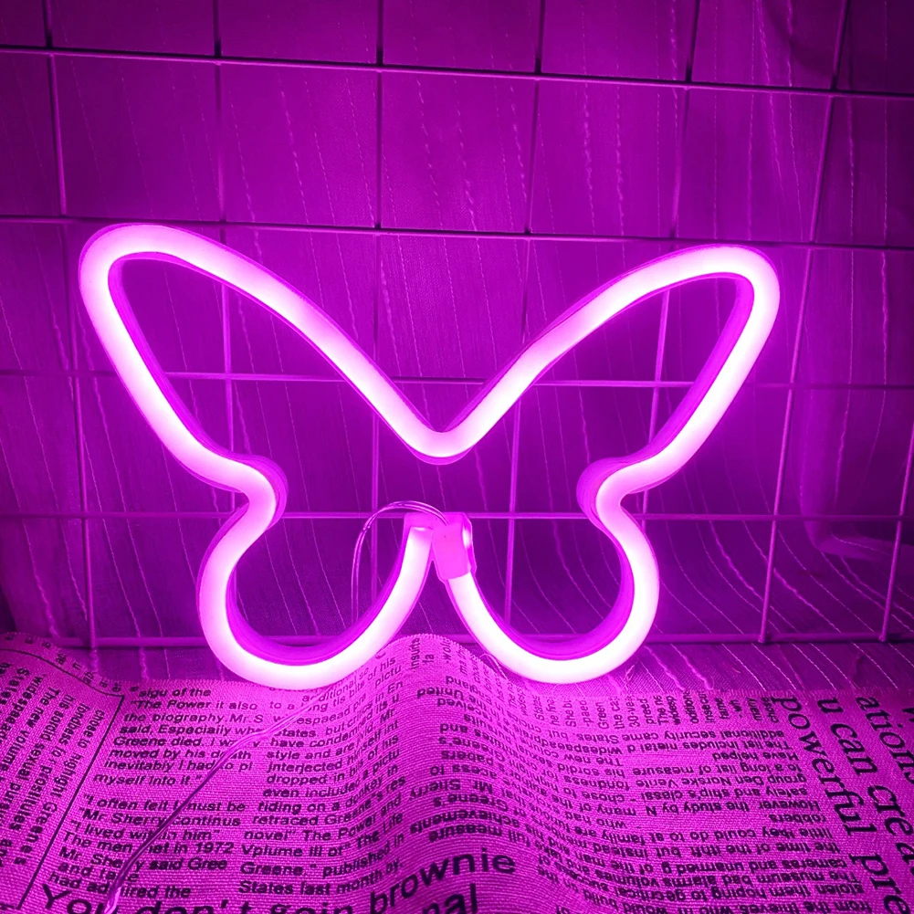 Lampe Murale LED Papillon à Piles/USB 62 Shoes, Luminaire Décoratif d'Nik, Idéal pour un Salon, une ixou un Festival