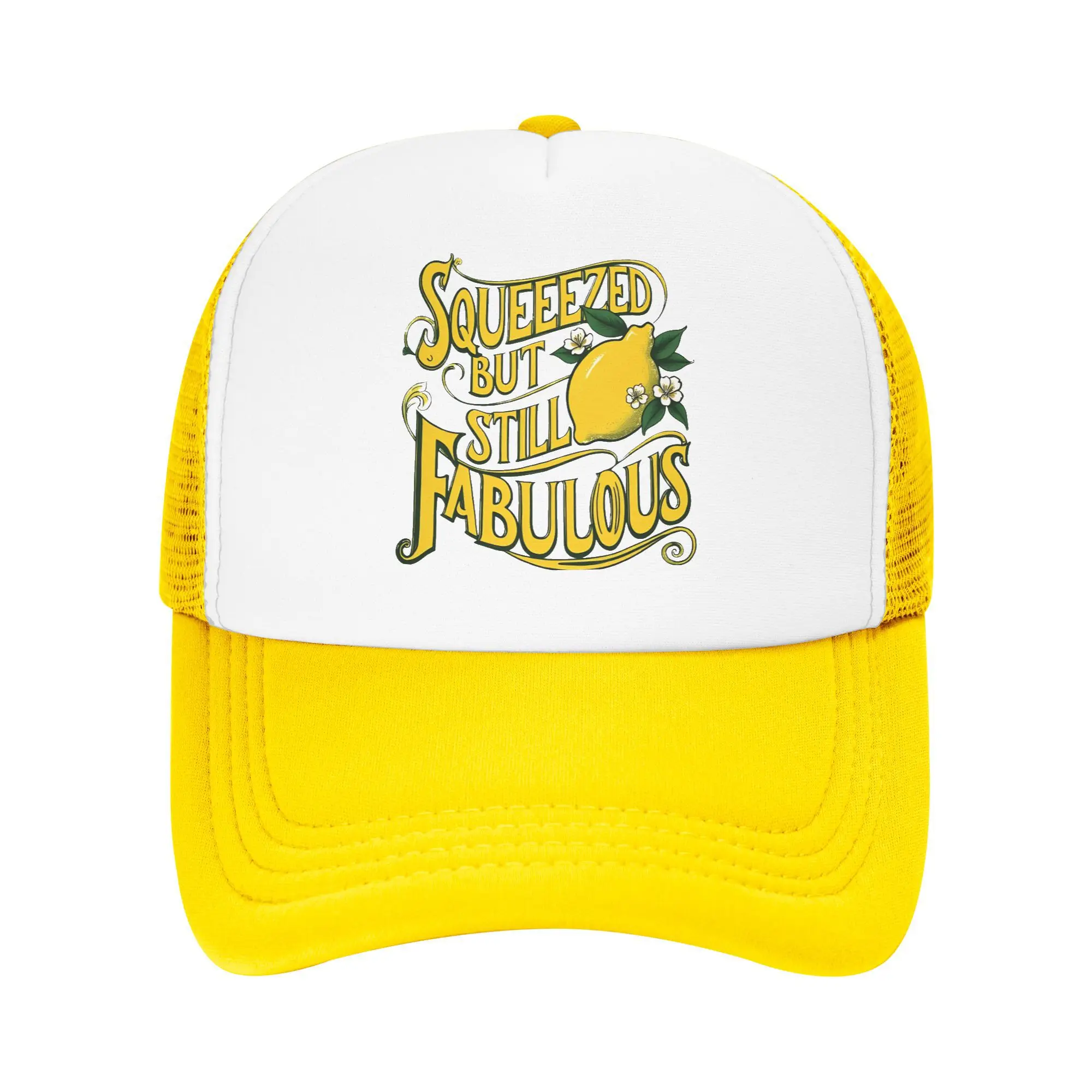 

Squeezed But Still Fabulous Lemon-Inspired Resilience Snapback Hat For Men Women Summer Mesh Side Sun Hats Caps For Casual Wear