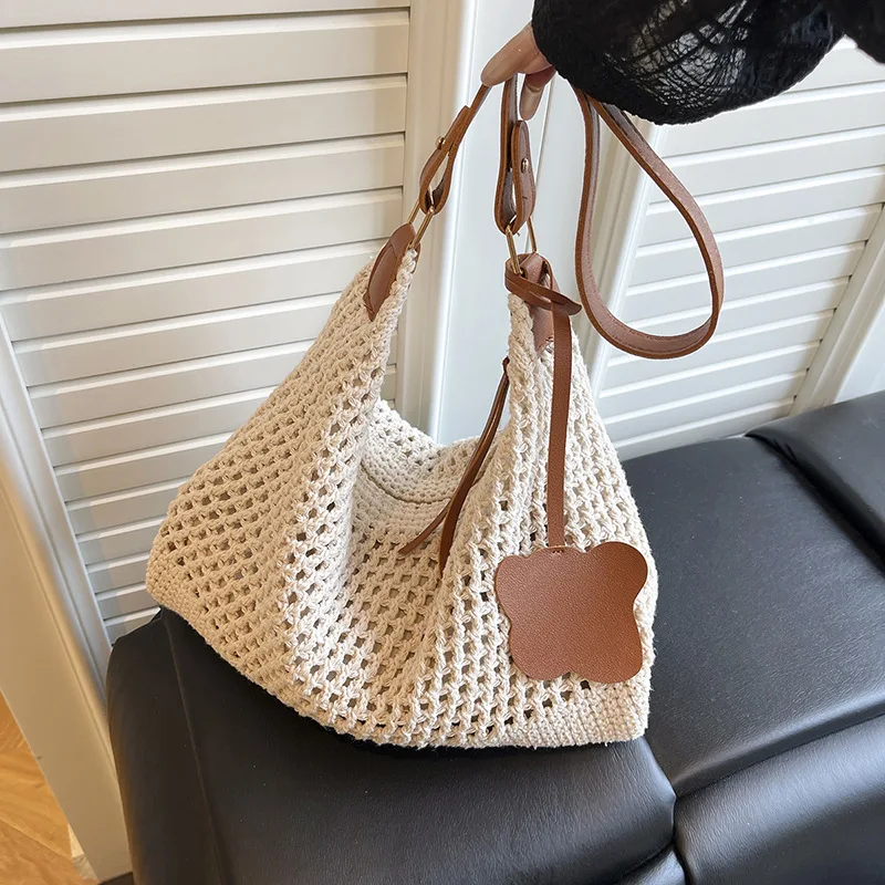 

Ladies Fashion Summer Straw Crossbody Bag Women Beach Holiday Shopping Woven Shoulder Handbag Messenger Purses for Women Bags