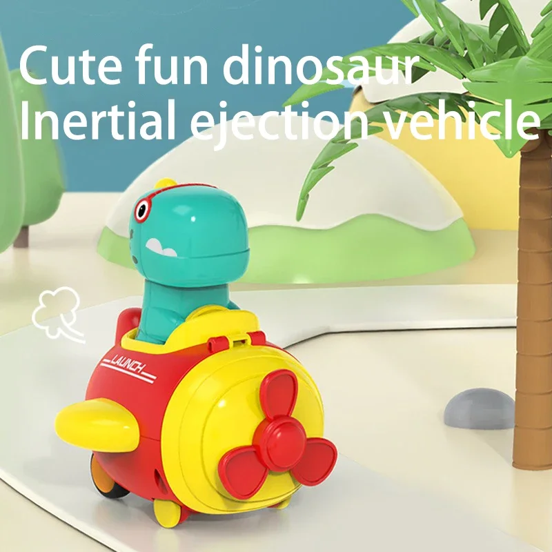 1-3 Year Old Children Press Inertia Simulation Sliding Ejection Toy Car Cartoon Cute Dinosaur Safety Puzzle Early Education Toy