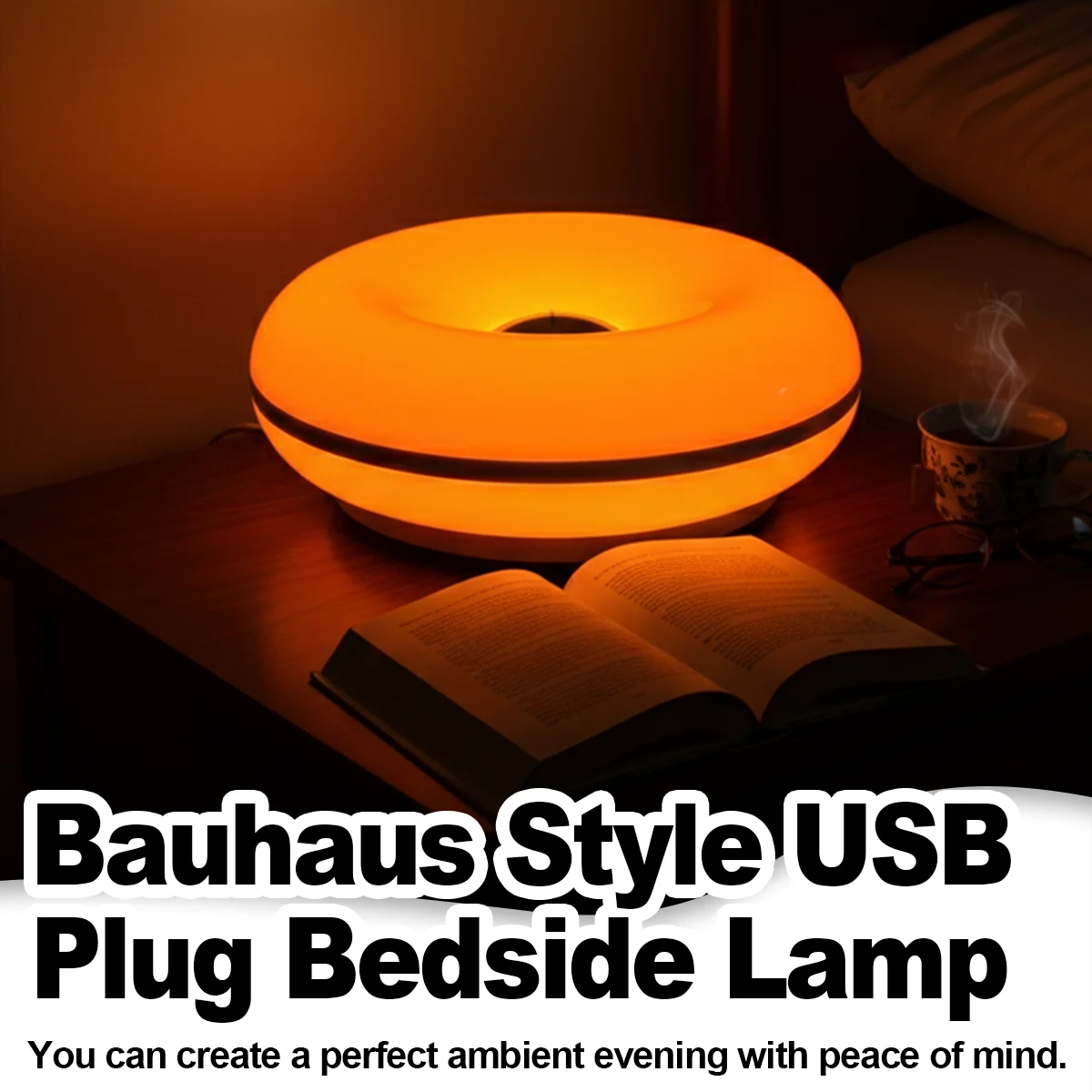 タッチ調光可能なドーナツ-led-テーブルランプランプ制御室ナイトライト充電式リビング-usb-屋内ライトクリエイティブナイトスタンド