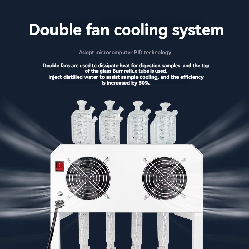 Air-cooled and water-cooled automatic reflux heater, dissolver, digestion apparatus, chromate method