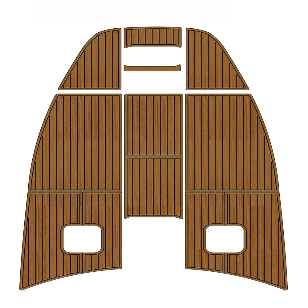 Boat Flooring Mat, EVA Foam Faux Teak Sheet, Bow Platform Pad, Self-Adhesive, for 1999 Sea Ray 370 Sundancer Yacht Marine Deck