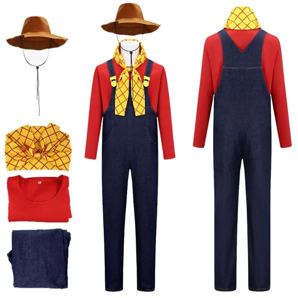 

Костюм ковбоя Стинки Пита для взрослых мужчин, рубашка, брюки, шляпа, комплект для ролевых игр, одежда для Хэллоуина, карнавала, вечеринок