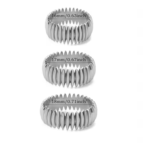 Gothic Stripe Rings for Women Stainless Steel Gold Color Ring Vintage Couple Band Aesthetic Jewelry Finger Accessories anillos - Image 7