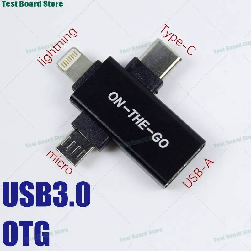 

1Piece USB3.1 OTG 3 in 1 USB C micro iOS multifunctional extender converter for Oppo iPad iPhone Huawei