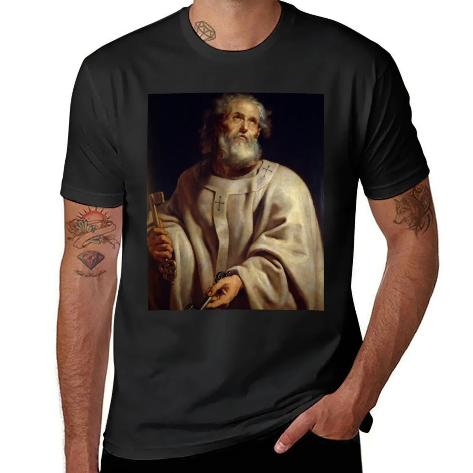 Peter the Apostle (1610) - Peter Paul Rubens T-Shirt plus size tops tops mens graphic t-shirts